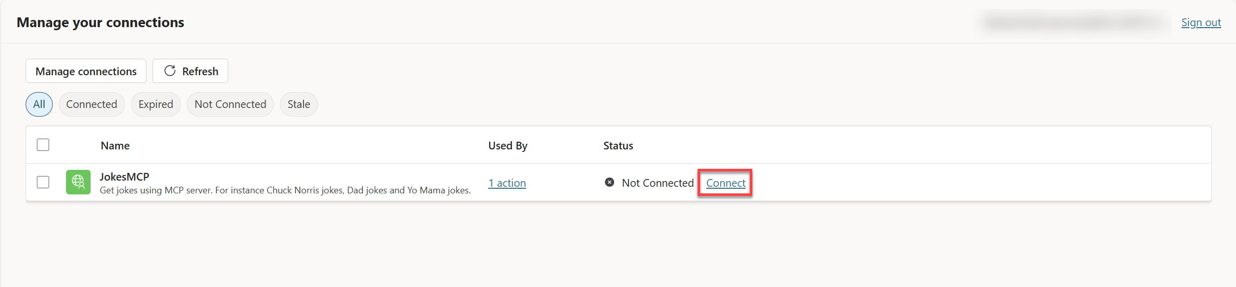 Connect to JokesMCP