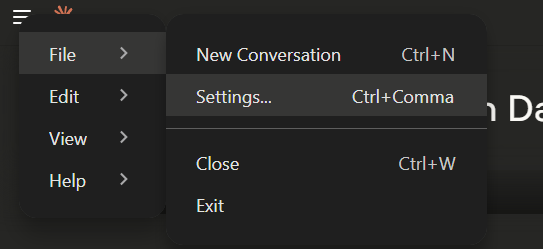 File > Settings