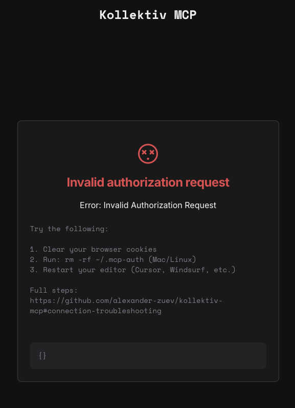 Authorization Error