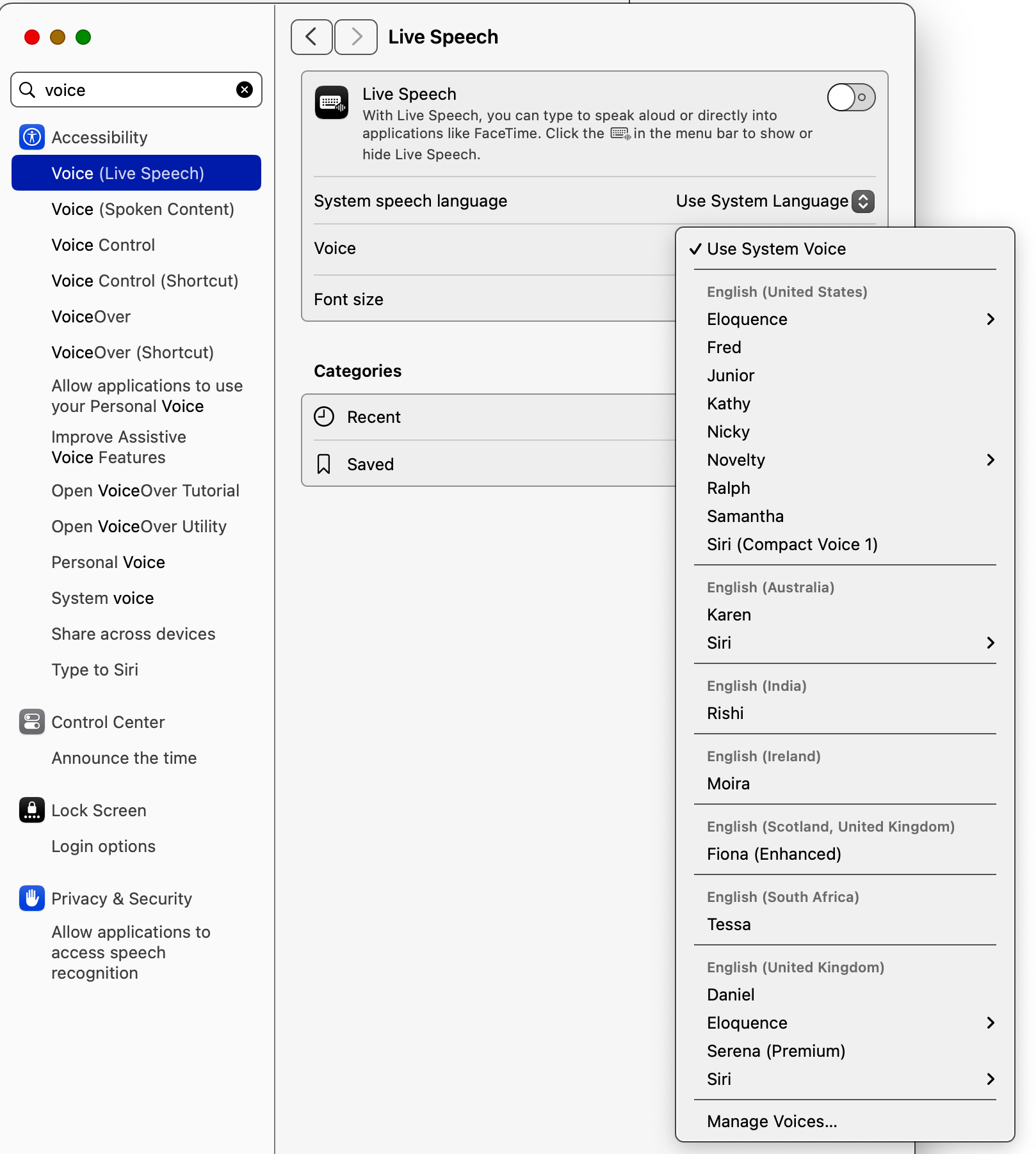 macOS 系统语音设置