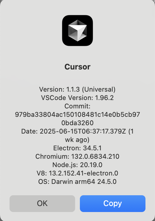 cursor version