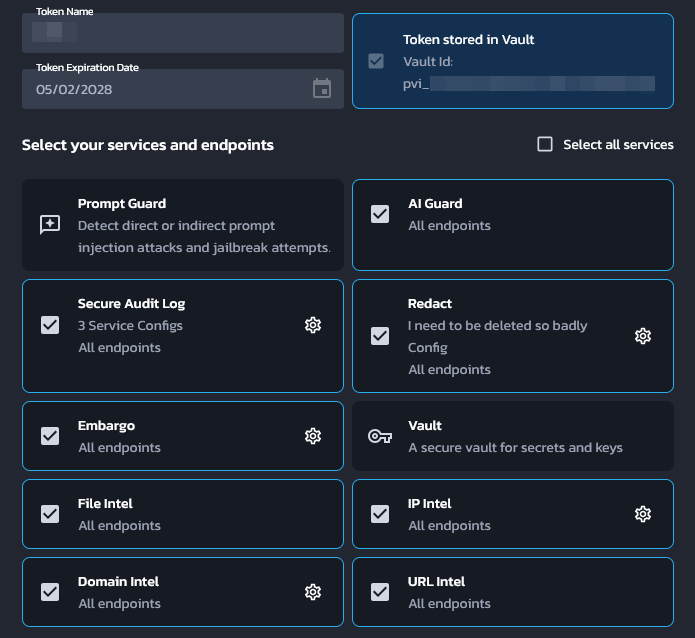 sample API token