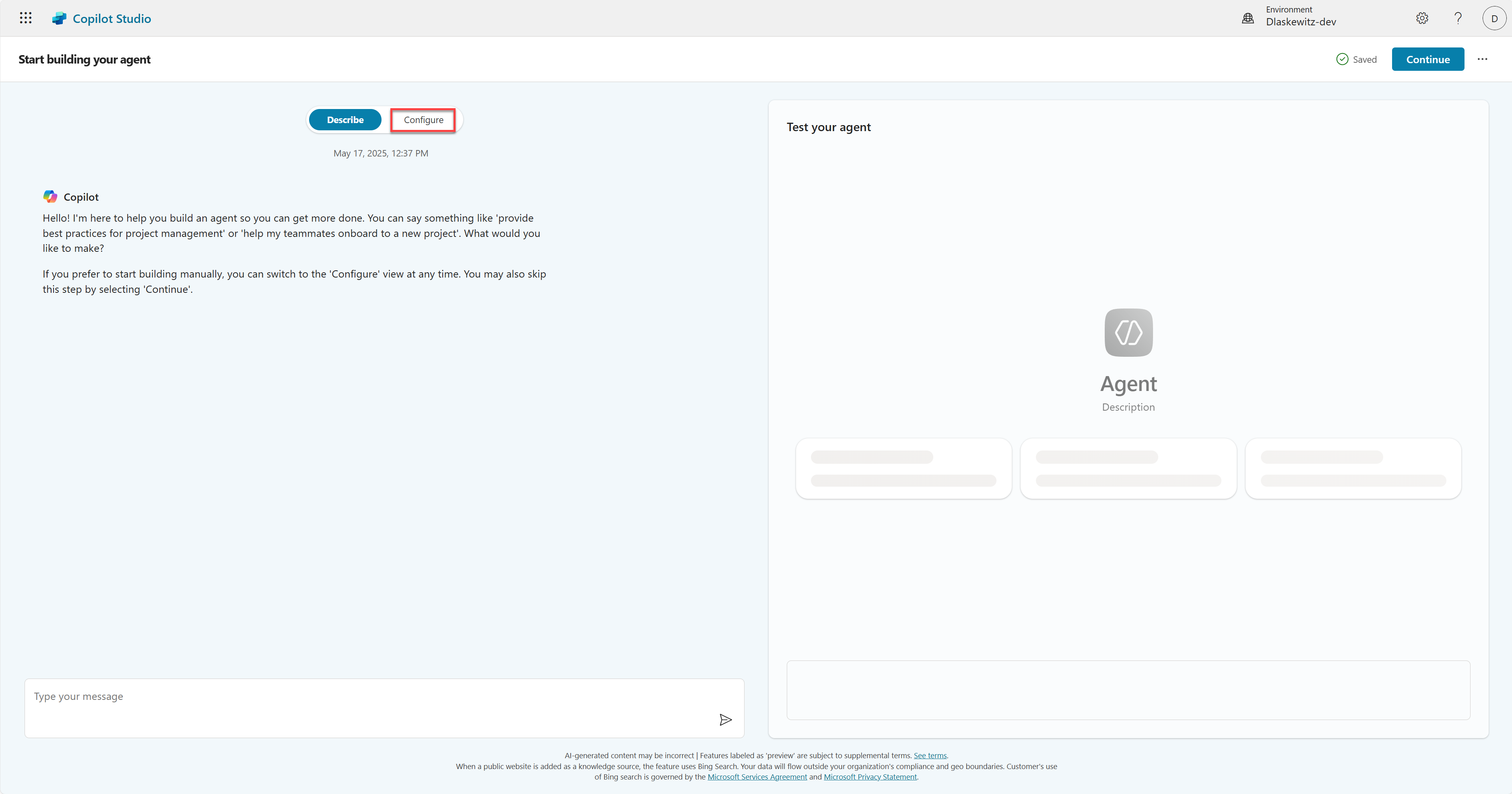 Configure