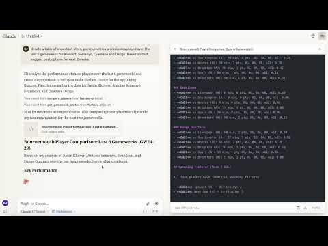 Demostración del MCP de la Fantasy Premier League