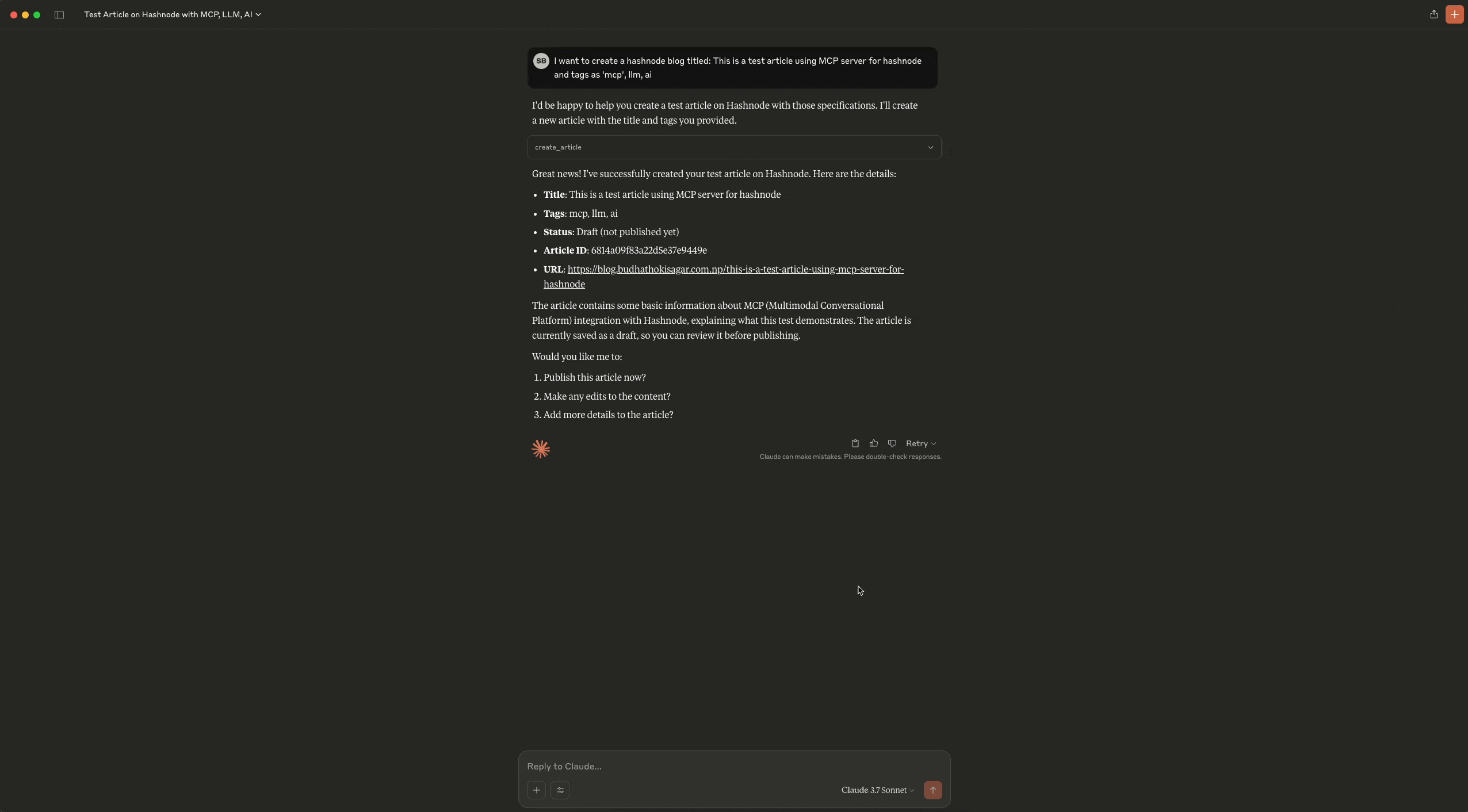 Update Article