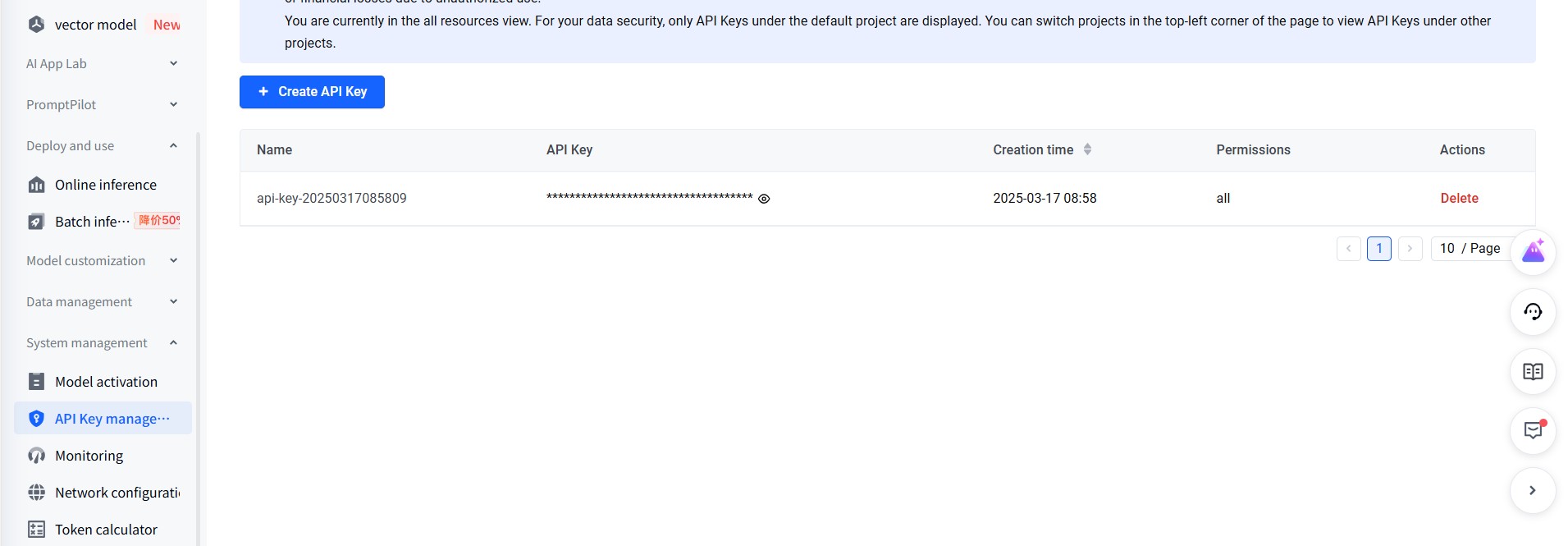 Create API Key