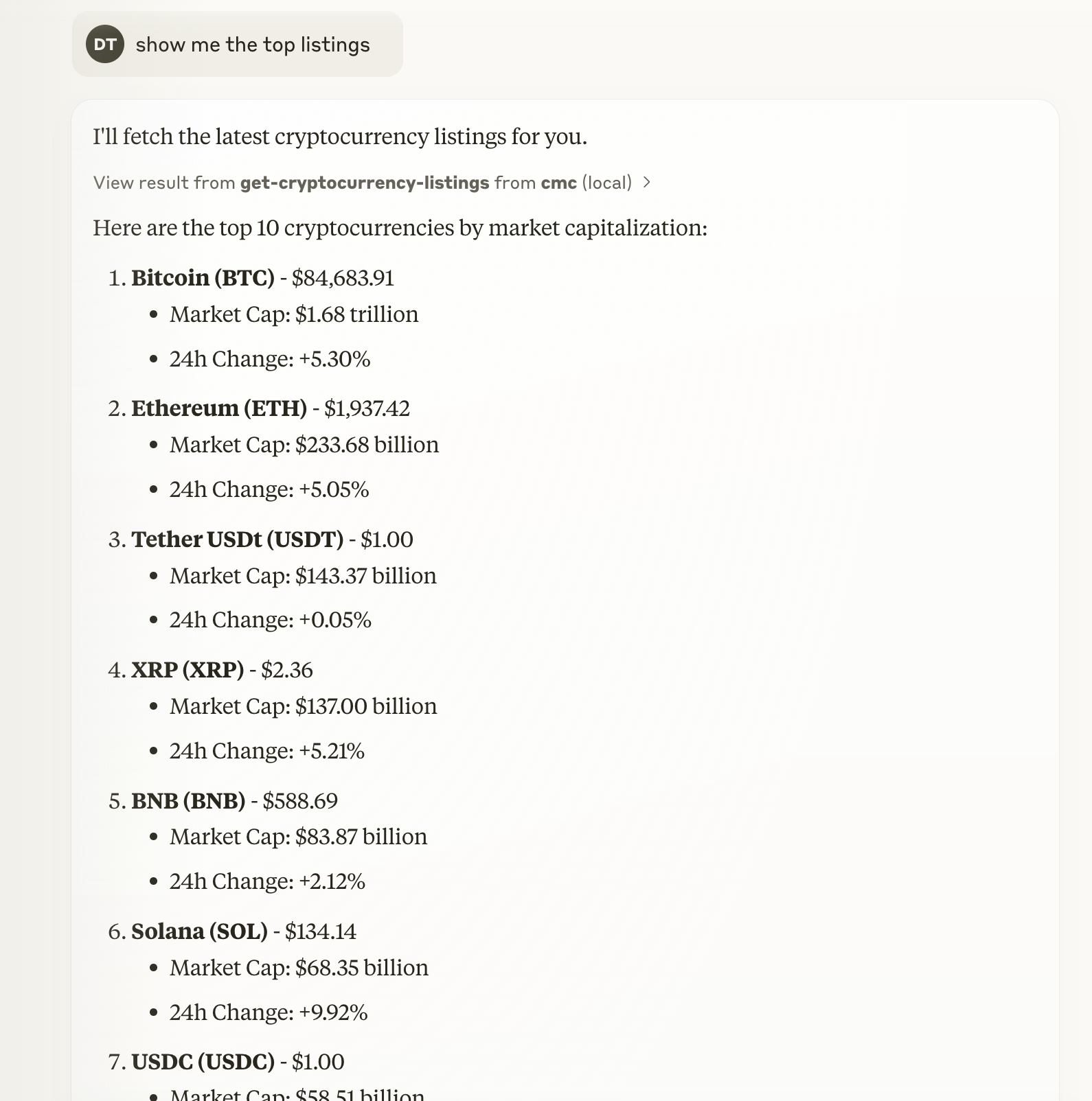 Top Cryptocurrencies